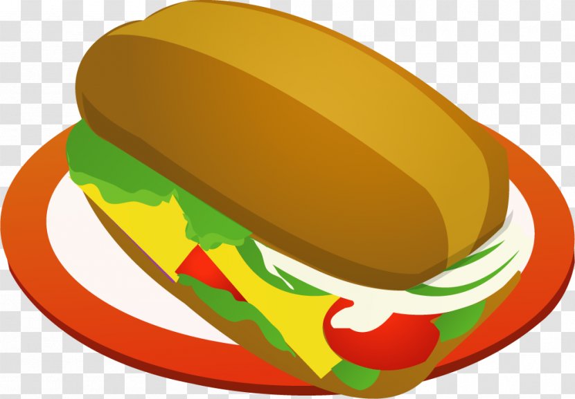 Hamburger Hot Dog Fast Food French Fries Breakfast - Bread - Cartoon Gourmet Transparent PNG