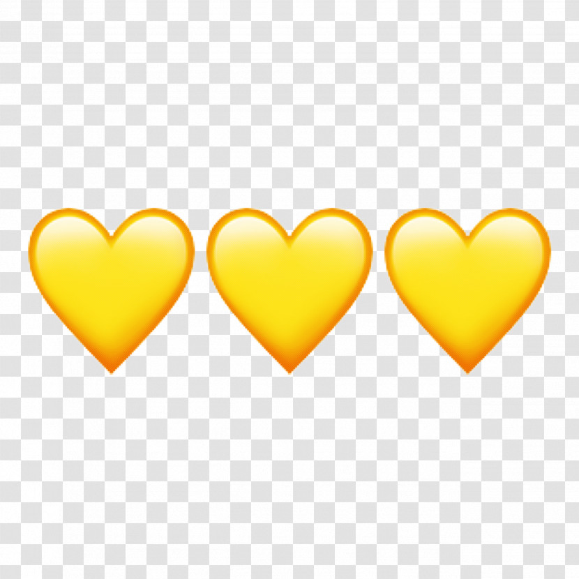 Heart Yellow Love Font Transparent PNG