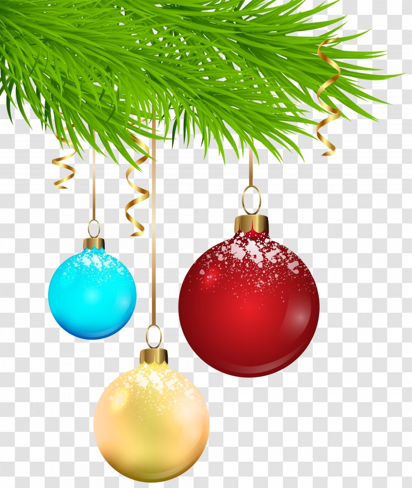 Christmas Tree Ornament Santa Claus New Year - Pine Family - Deco Balls Transparent Image Transparent PNG