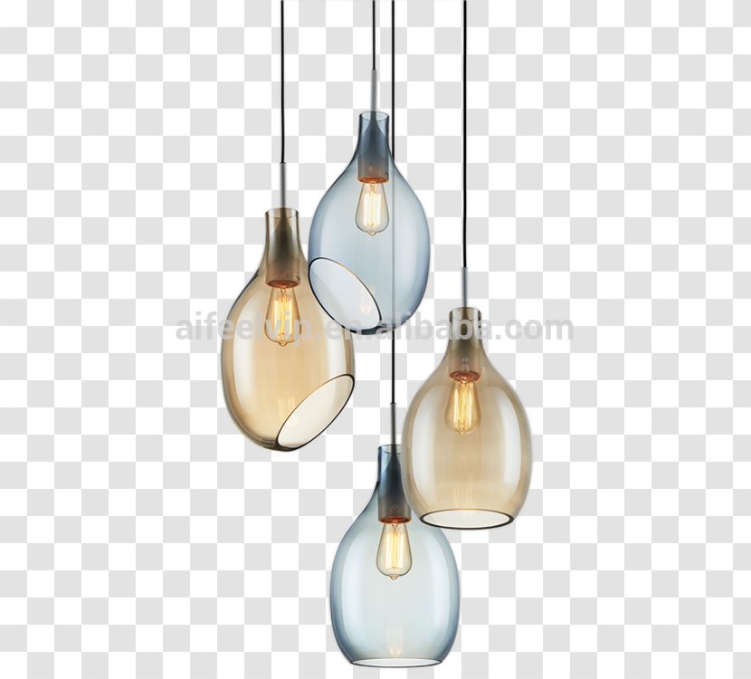 Glass Pendant Light Chandelier Blue - Color Transparent PNG