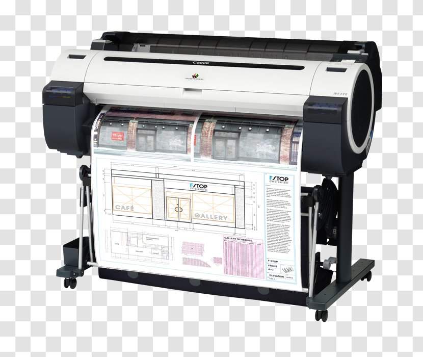 Wide-format Printer Canon ImagePROGRAF IPF770 Plotter - Ink Cartridge Transparent PNG