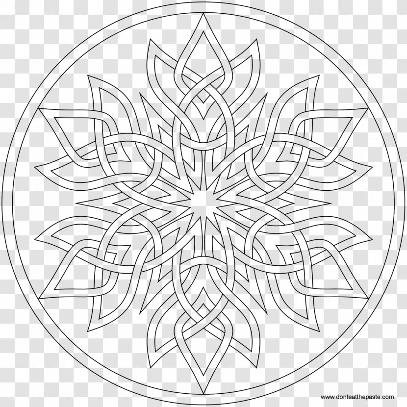 Snowflake Coloring Book Mandala Adult - Snow Transparent PNG