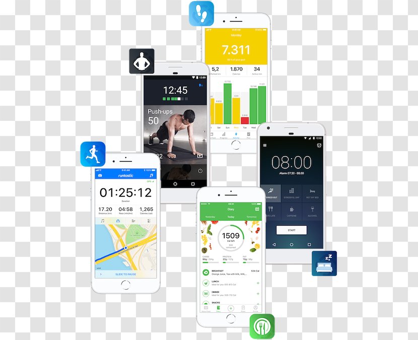 Smartphone Runtastic Mobile Phones Physical Fitness - Phone Transparent PNG