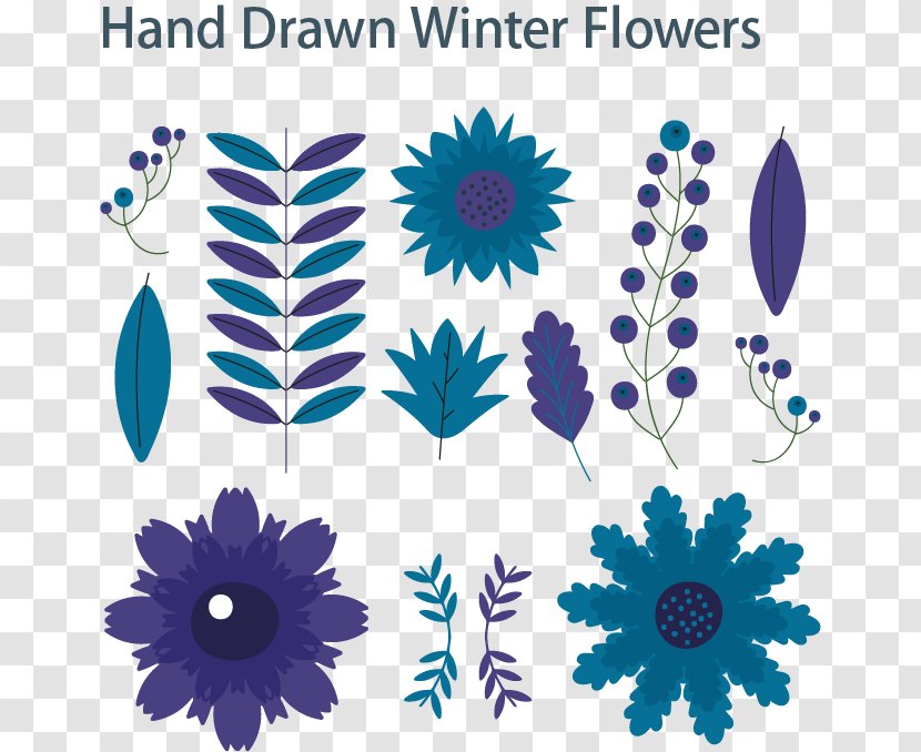 Flower Clip Art - Floral Design - Winter Flowers Transparent PNG