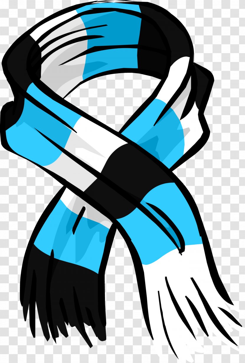 Club Penguin Scarf Blue Clip Art - Headgear Transparent PNG