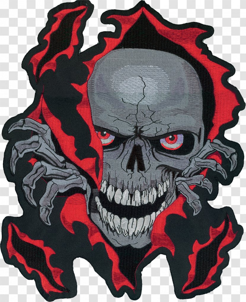 Motorcycle Lethal Threat Skull Embroidered Patch Tattoo - Fictional Character Transparent PNG