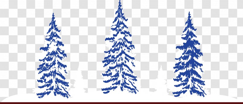 Christmas Tree, Snow Fir - Blue - Trees, Snowflakes Atmosphere Transparent PNG