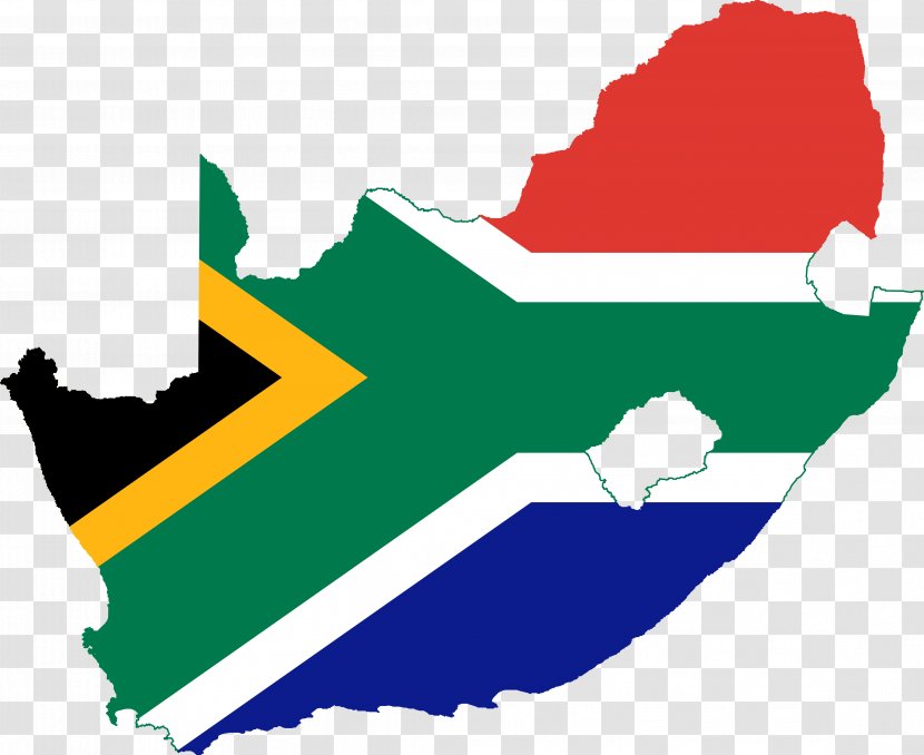Flag Of South Africa Map Clip Art - Kindly Vector Transparent PNG