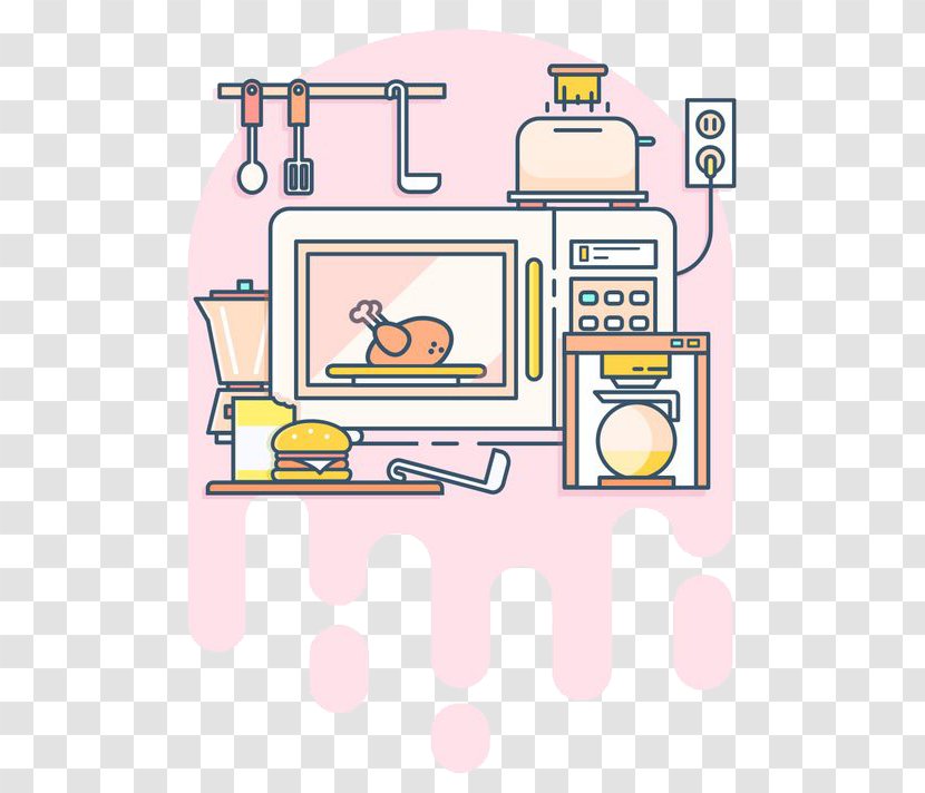 Drawing Oven Illustration - Bowl - Cartoon Microwave Transparent PNG