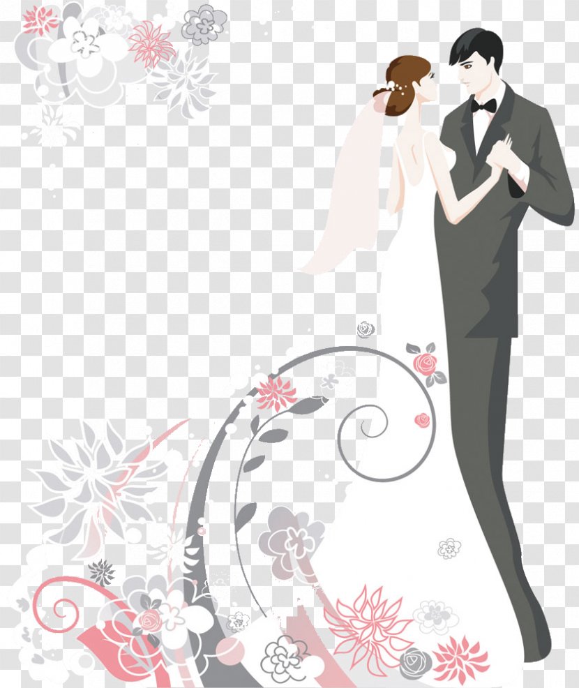 Wedding Invitation Cake Clip Art - Heart - Cartoon Couple Pictures Transparent PNG