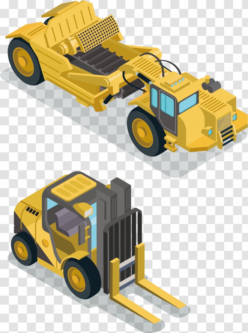 Forklift Excavator Heavy Equipment Crane - Construction Transparent PNG