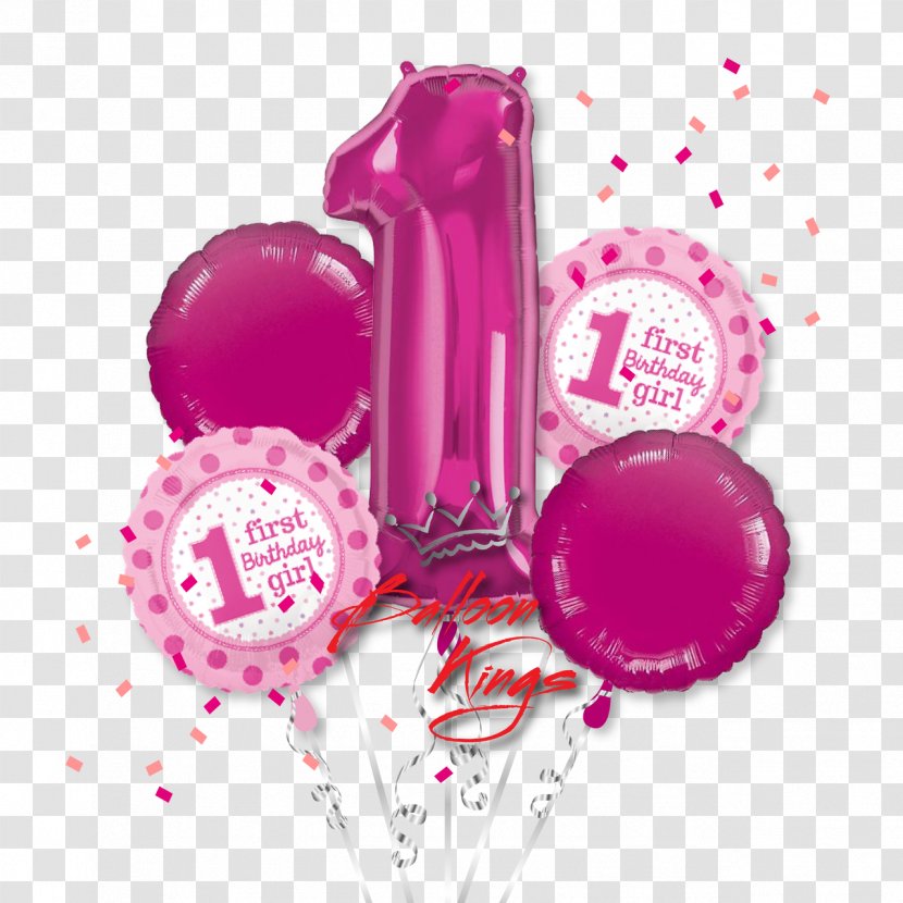 Balloon Birthday Cake Party Flower Bouquet - Magenta Transparent PNG