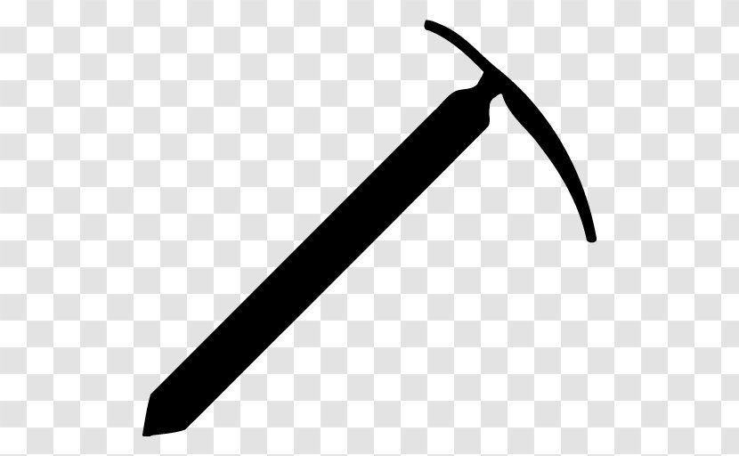 Ice Axe Pickaxe Clip Art - Black And White Transparent PNG