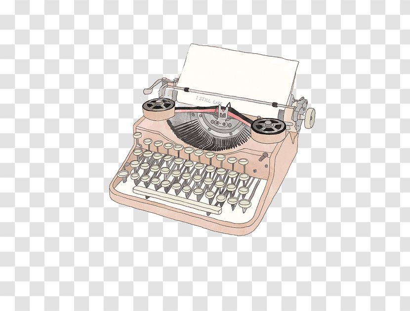 Paper Typewriter Drawing - Illustrator Transparent PNG