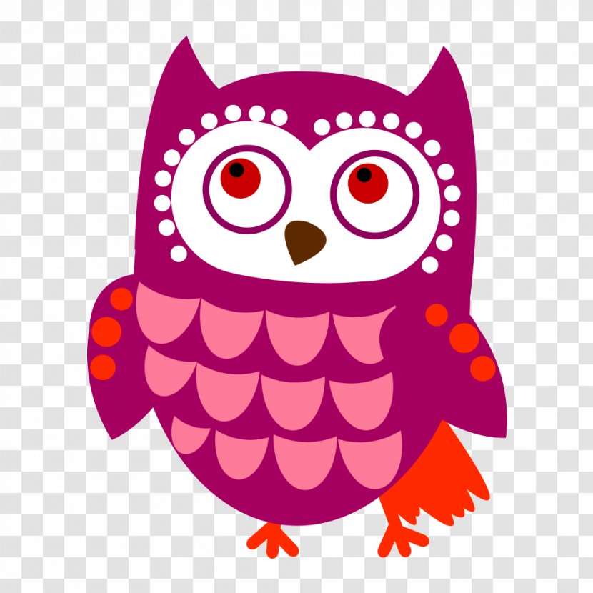 Owl Clip Art Vector Graphics Illustration Transparency - Bird - Magenta Transparent PNG