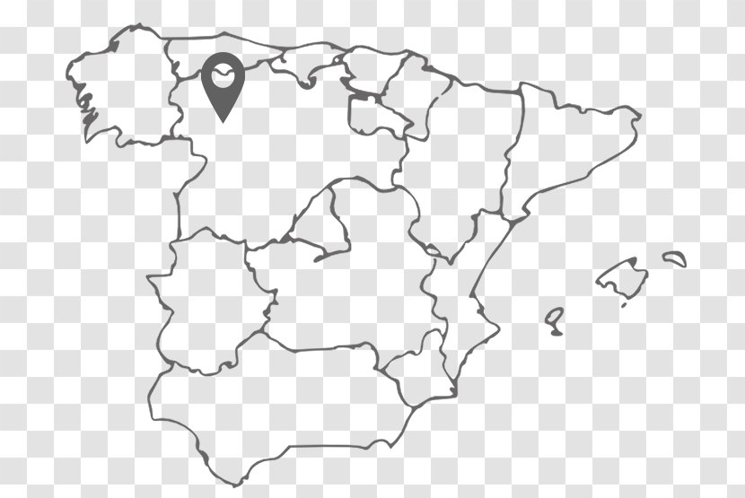 Spain Blank Map World Coloring Book - Line Art Transparent PNG