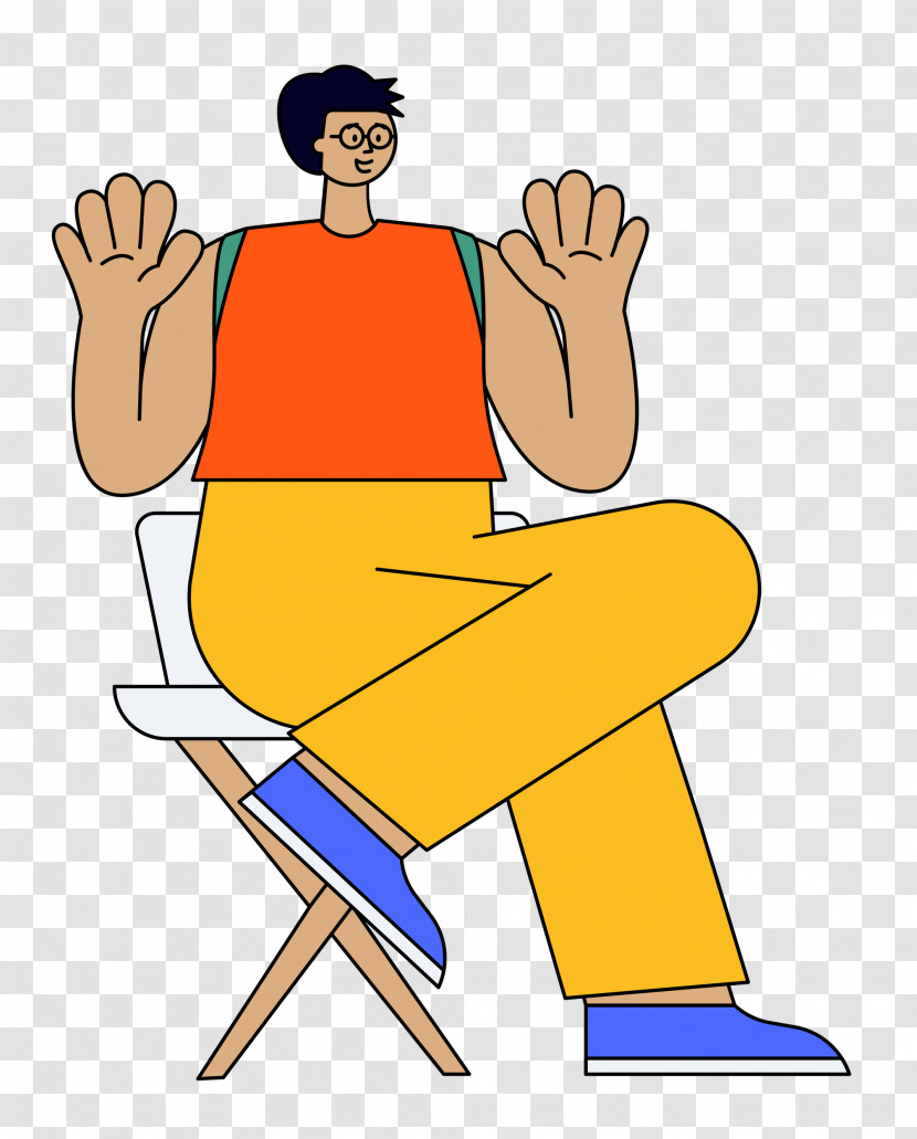 Chair Sitting Cartoon Joint Yellow Transparent PNG
