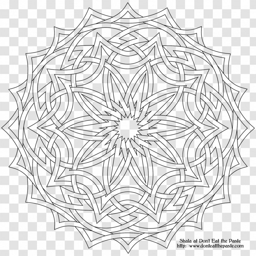 Sacred Geometry Flower Coloring Book Mandala - Monochrome Photography Transparent PNG