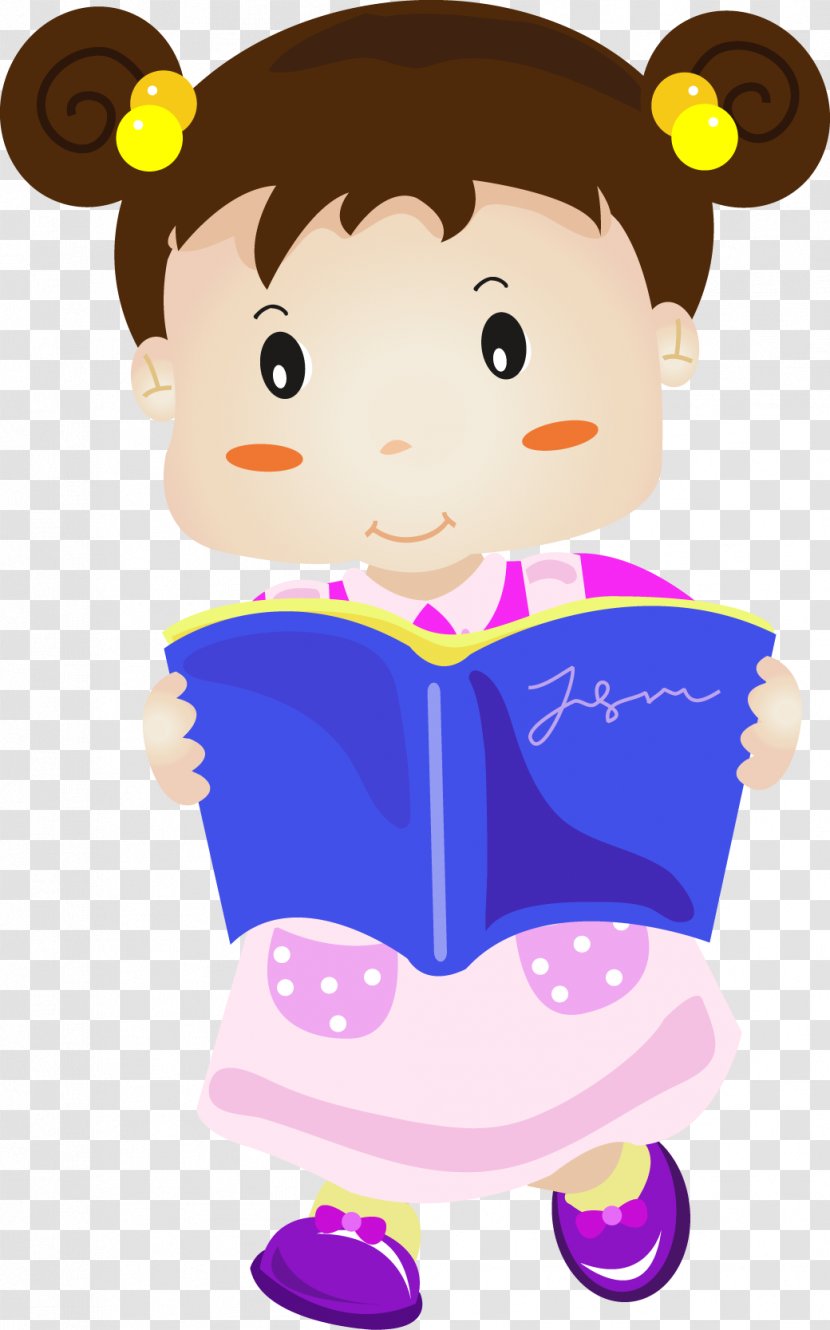 Child - Cartoon - Reading Transparent PNG