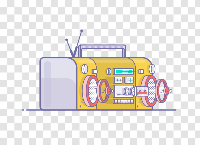 Euclidean Vector Icon - Yellow - Radio Transparent PNG