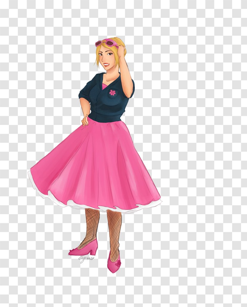 Shoulder Dress Costume Pink M Skirt Transparent PNG