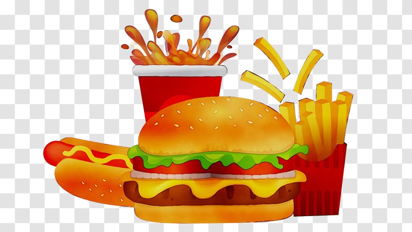 Junk Food Cartoon - Yellow - Veggie Burger Games Transparent PNG