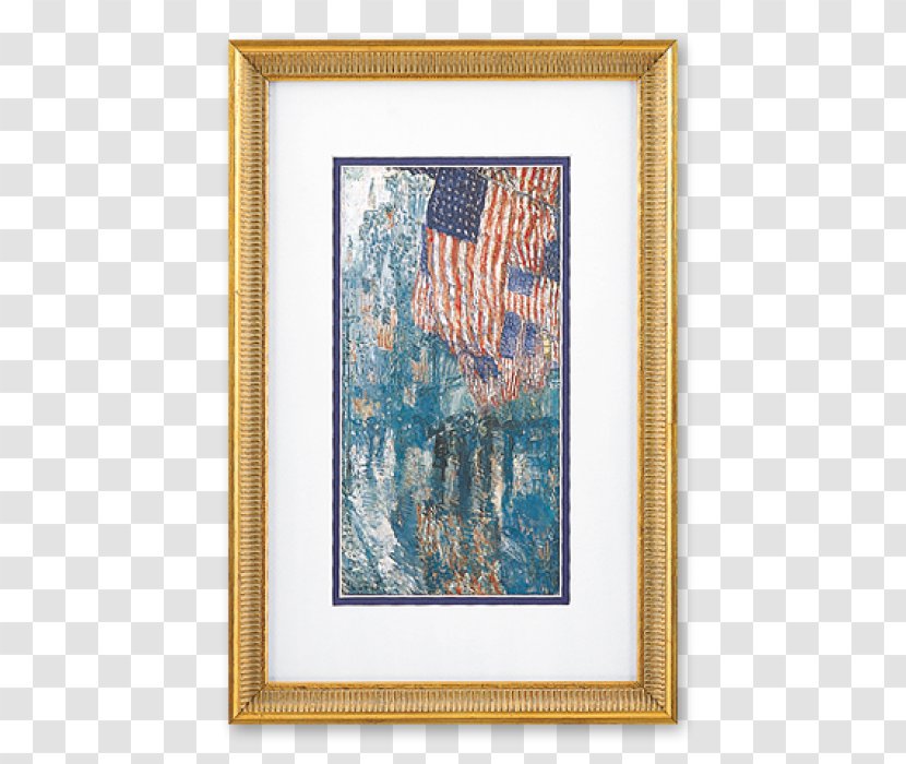 Oval Office The Avenue In Rain Painting Impressionism Painter - Flag Of United States - Painted Transparent PNG