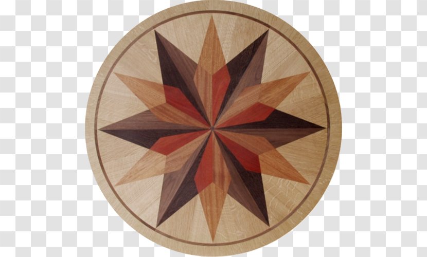 Compass Rose Inlay Marquetry Floor Medallions - Pin - WOODEN FLOOR Transparent PNG