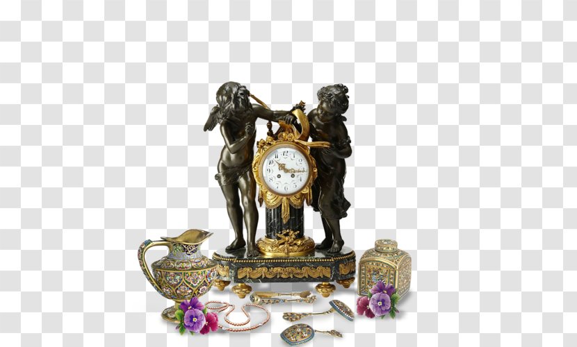 Clock - Antique Furniture - Bronze Transparent PNG