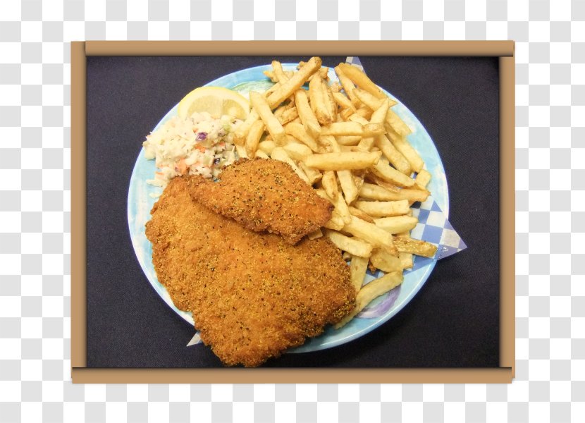 French Fries Breaded Cutlet Schnitzel Chicken Nugget Milanesa - Battered Fish Transparent PNG