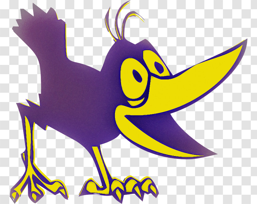 Birds Cartoon Character Yellow Violet Transparent PNG