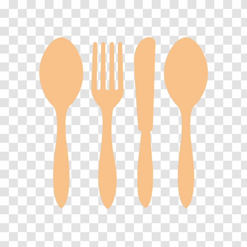 Knife Wooden Spoon Fork - Orange - FIG Cutlery And Transparent PNG