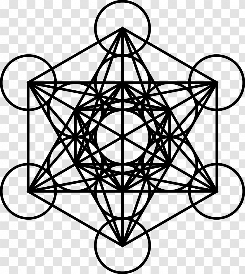 Metatron's Cube Sacred Geometry Overlapping Circles Grid Transparent PNG