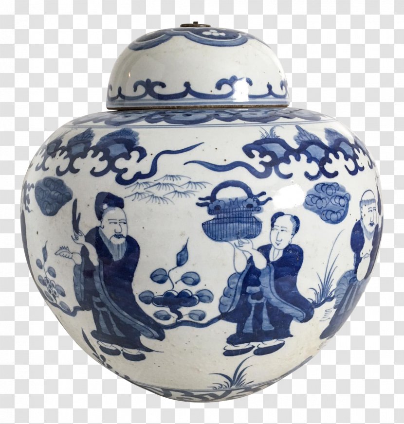Blue And White Pottery Ceramic Jar Vase - Artifact - Porcelain Transparent PNG