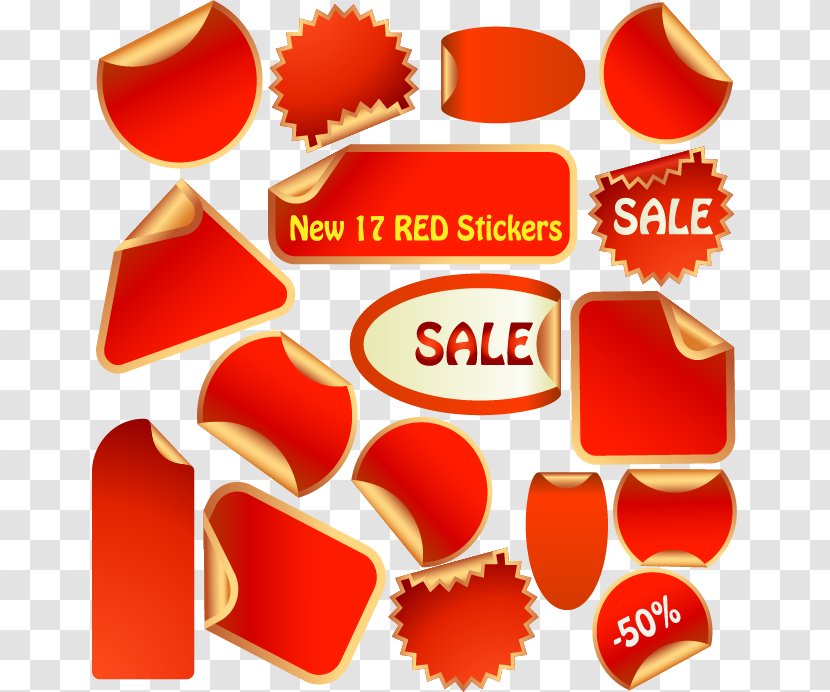 Sales Euclidean Vector Sticker Icon - Heart - Red Transparent PNG