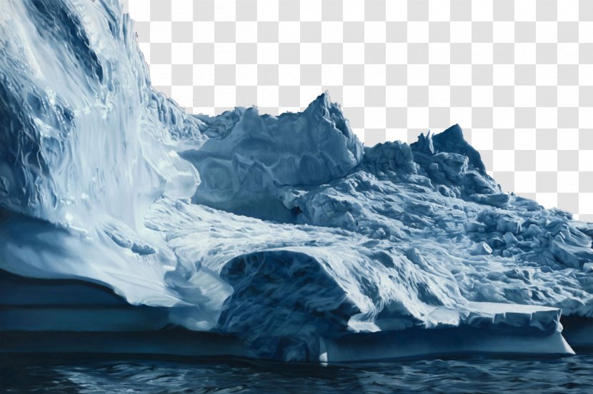 Classical Chinese Painting Fingerpaint Drawing Realism - Polar Ice Cap - Iceberg Transparent PNG