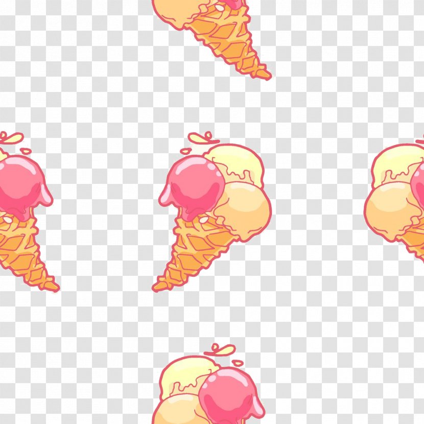 Ice Cream Cone Sweetness - Petal - Cartoon Cones Transparent PNG