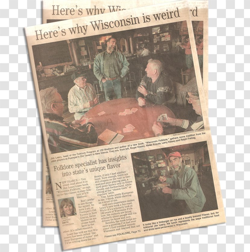 Puempel's Olde Tavern Wisconsin State Journal Pilsner Newspaper Limburger - Lunch - Times Transparent PNG