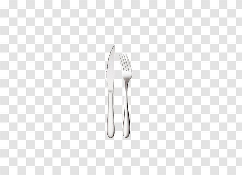 White Black Pattern - Two-piece Steak Knife And Fork Transparent PNG