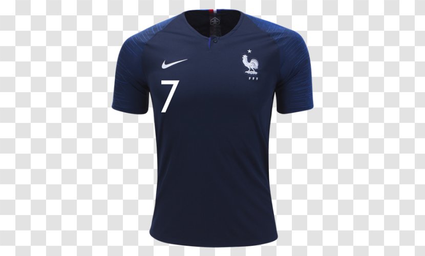 2018 World Cup France National Football Team Official Soccer Jerseys T-shirt - Jersey Transparent PNG