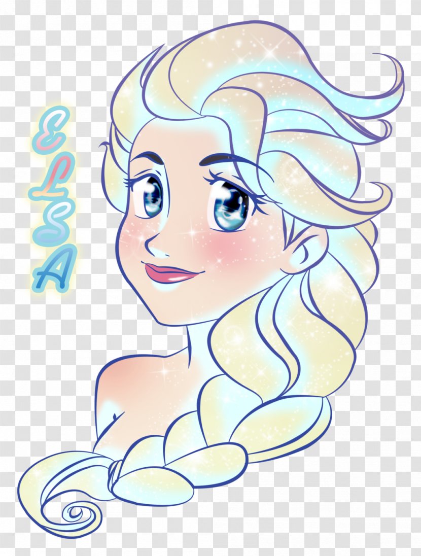 Line Art Cartoon Nose Clip - Flower - Ariel And Elsa Transparent PNG