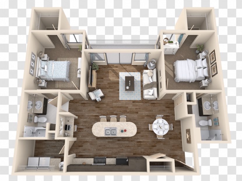 3D Floor Plan Apartment House - Interior Design Services Transparent PNG