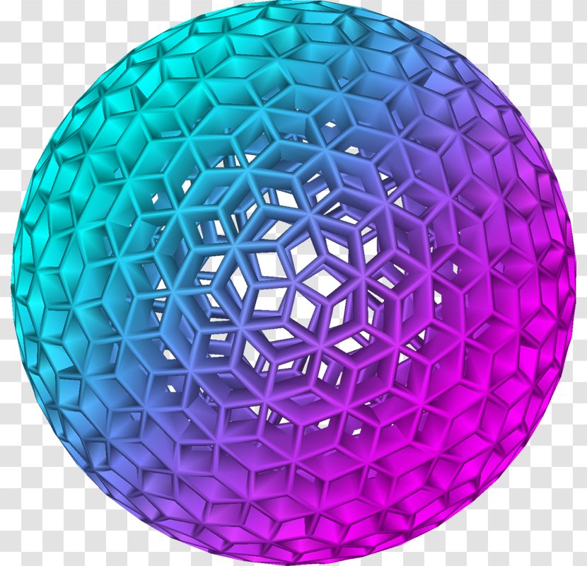 Cobalt Blue Symmetry Sphere Turquoise Pattern - Geodesic Transparent PNG