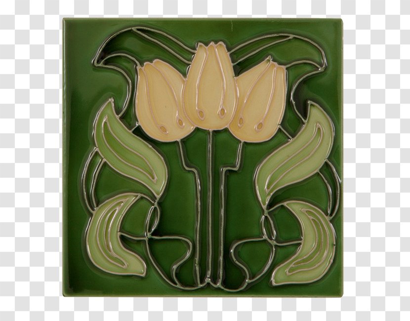Tile Wall Flower Fireplace Green - Embossed Flowers Transparent PNG