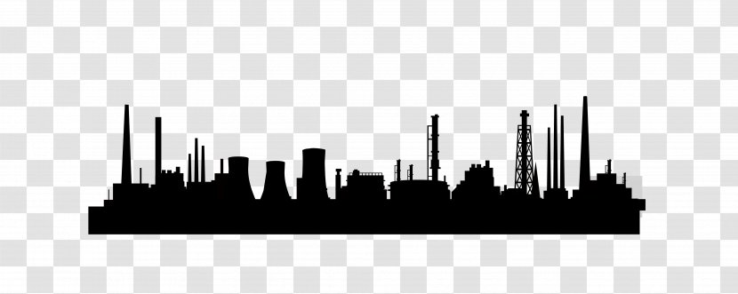 Factory Silhouette Skyline - Shutterstock - Vector Black City Coal Transparent PNG