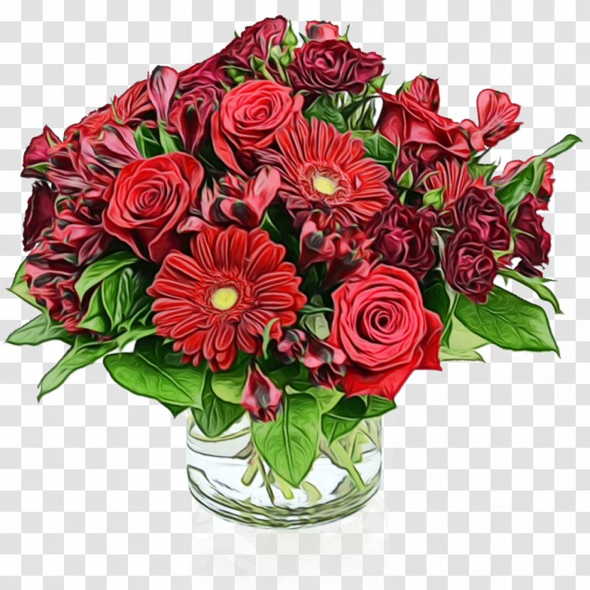 Red Watercolor Flowers - Cut - Perennial Plant Artwork Transparent PNG
