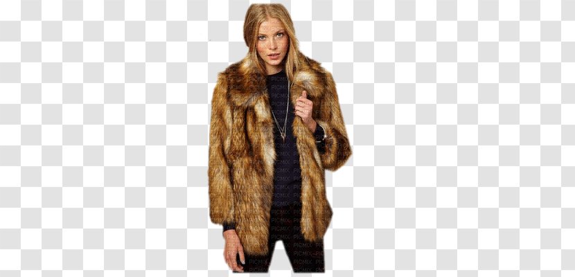 Fur Clothing Coat Fake Jacket - Vintage Transparent PNG