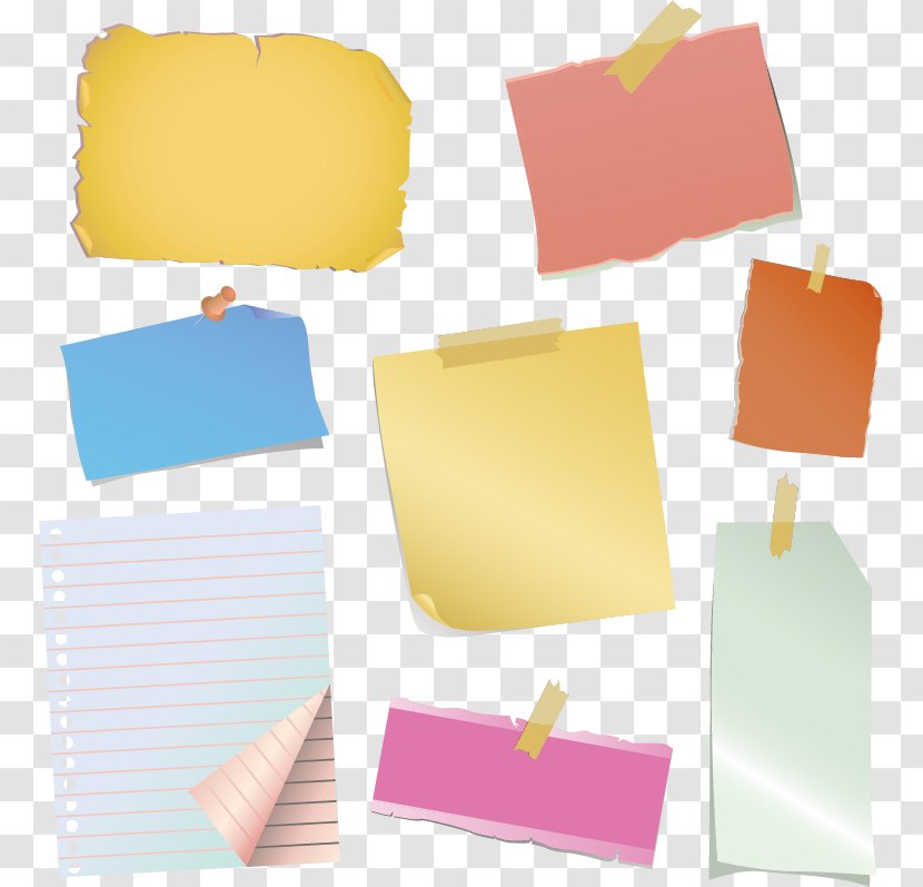 Paper Clip Post-it Note Adhesive Tape - Silhouette - Notes Vector Material Transparent PNG