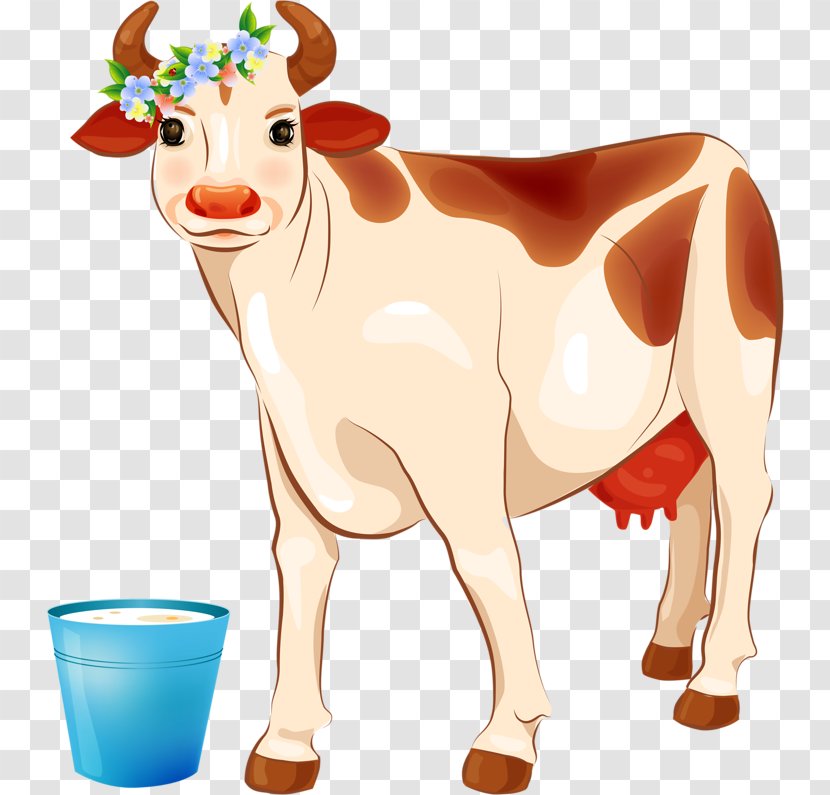Dairy Cattle Udder Clip Art - Animal Figure - Cartoon Cow Transparent PNG