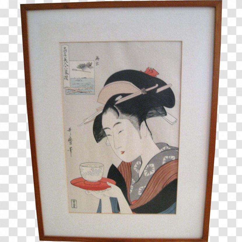 Japanese Art Three Beauties Of The Present Day Woodblock Printing Ukiyo-e - Picture Frame - Japan Transparent PNG